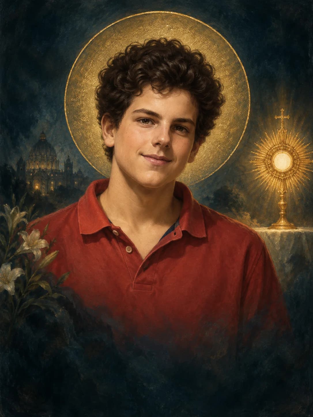 AI-generated artistic interpretation of Saint Carlo Acutis