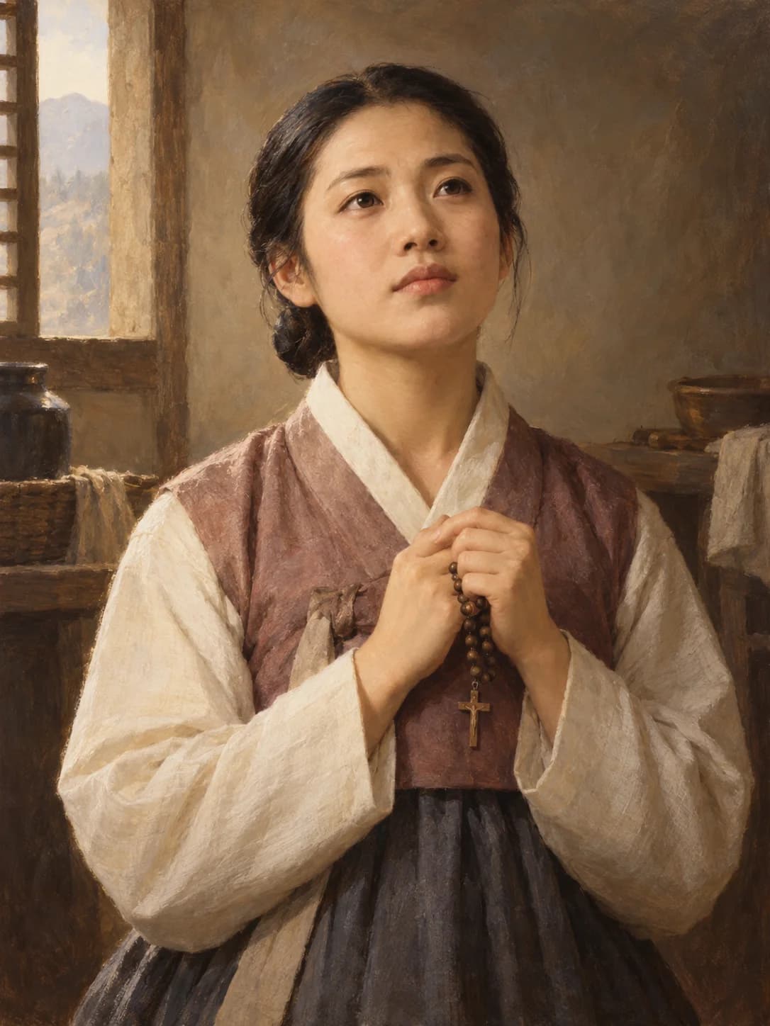 AI-generated artistic interpretation of Saint Agatha Kwon Chin-i