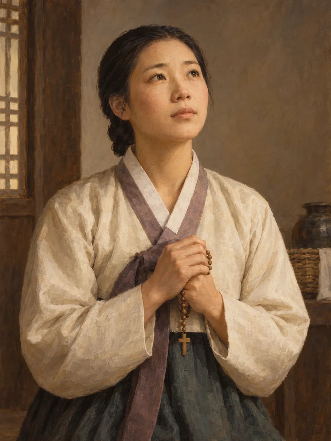 AI-generated artistic interpretation of Saint Barbara Choe Yong-i