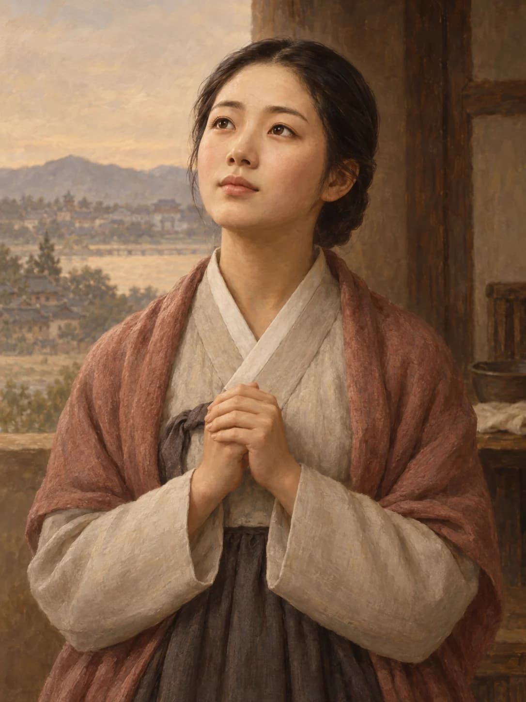 AI-generated artistic interpretation of Saint Columba Kim Hyo-im