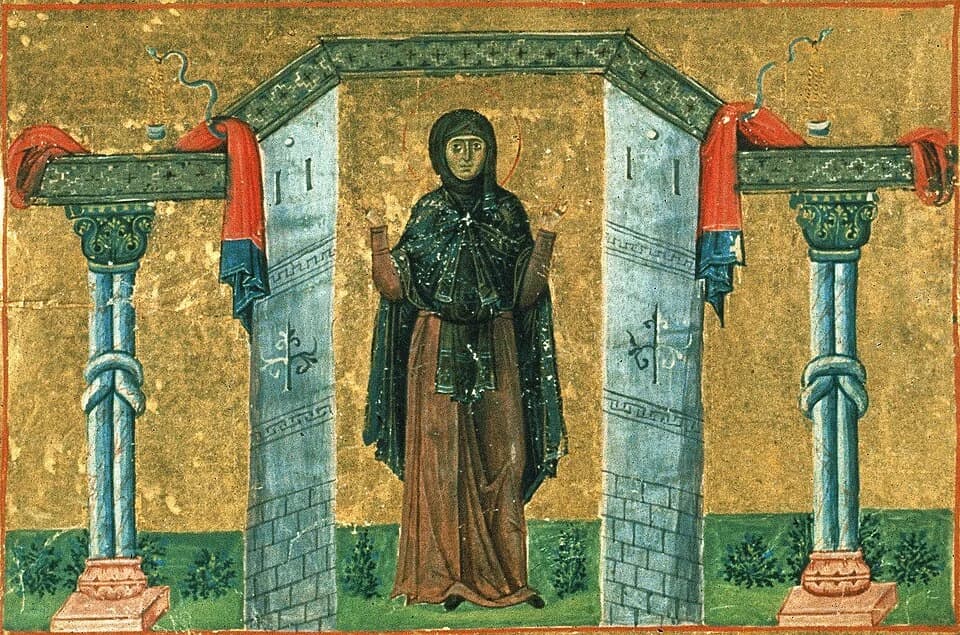 Artwork depicting Melania the Younger