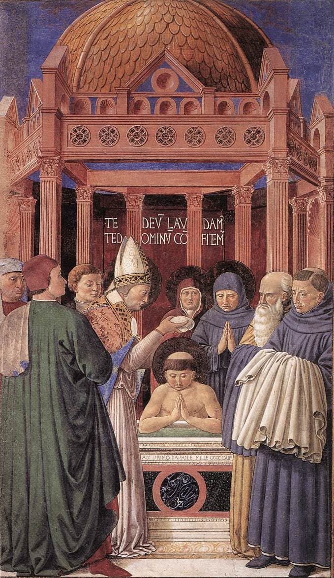 Baptism of Saint Augustine, a fresco by Benozzo Gozzoli