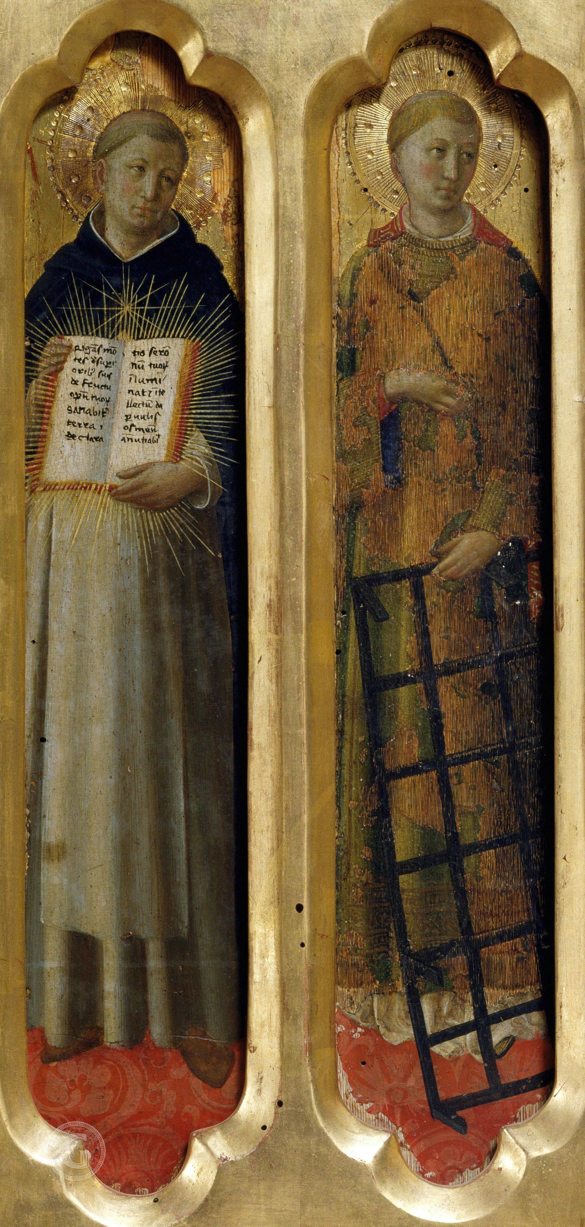 Fra Angelico's painted panel depicting Saint Benedict and Saint Lawrence.