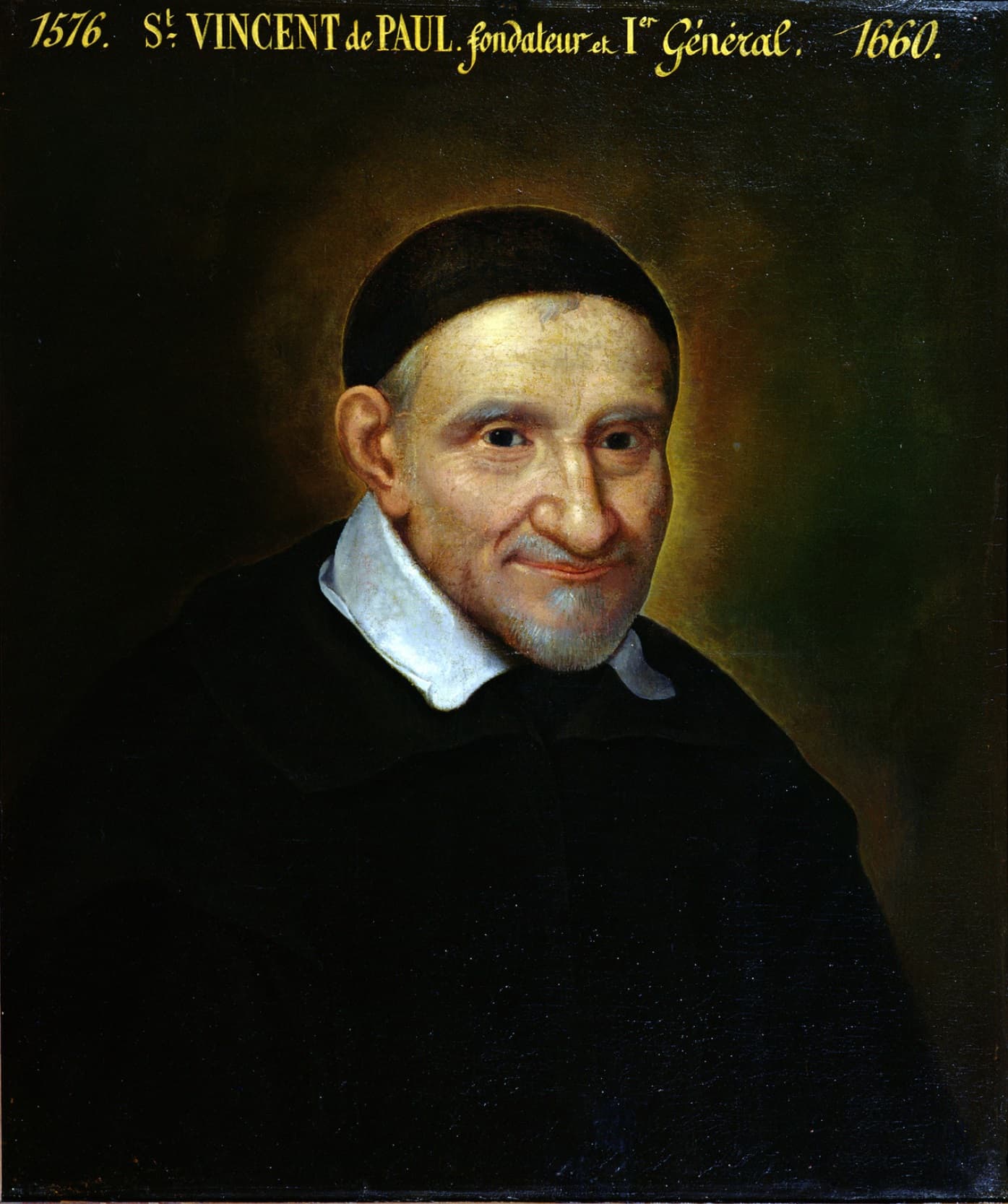 Seventeenth-century painted portrait of Saint Vincent de Paul by Simon François de Tours