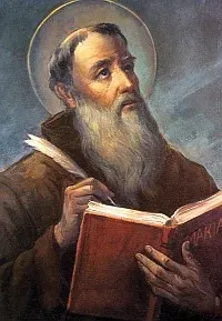 Lawrence of Brindisi: painting of a bearded friar holding an open book and quill