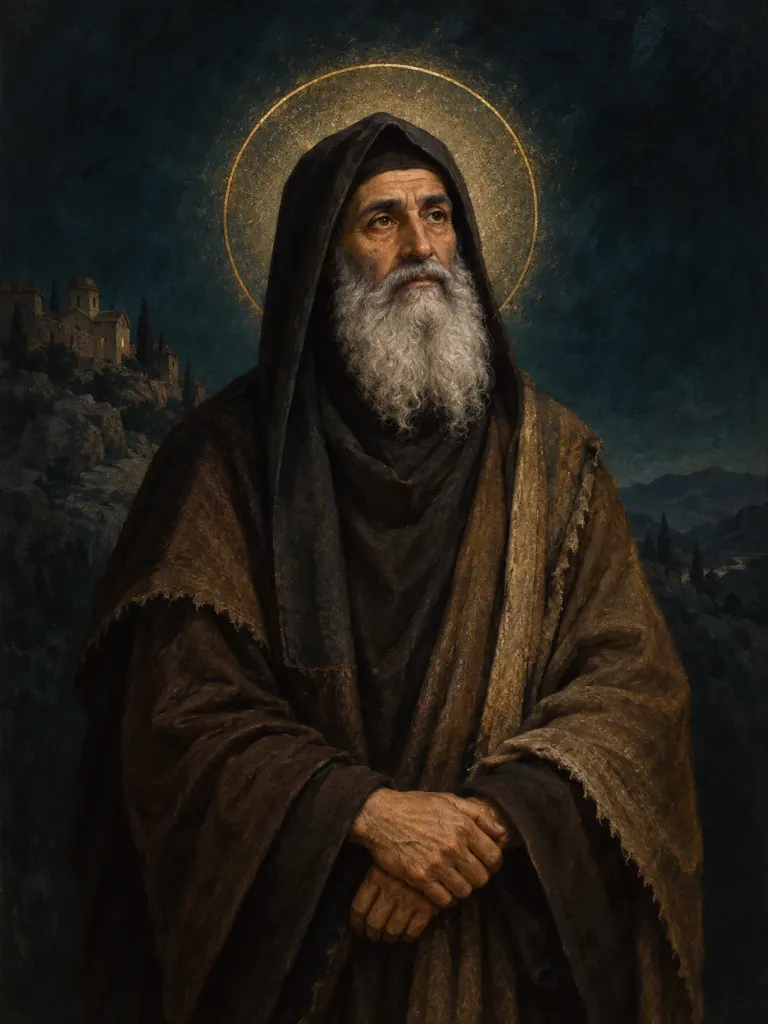 AI-generated illustration of Abraham of Kiduna; imagined likeness, not a historical portrait