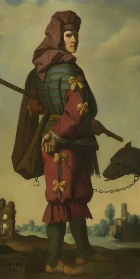 Benjamin of Persia: painting of a robed man standing outdoors with a palm branch