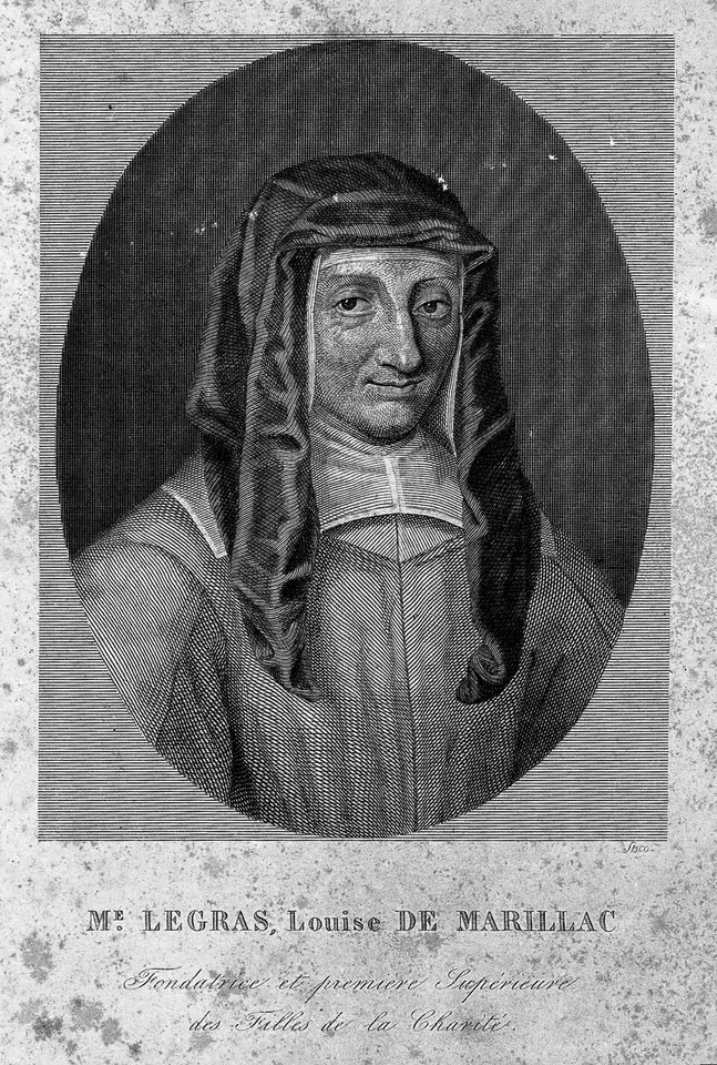 Louise de Marillac: engraved portrait of a veiled woman