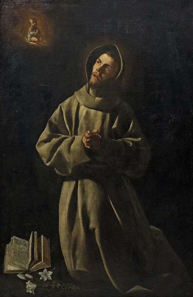 Anthony of Padua: painting of a friar in a brown habit holding a book
