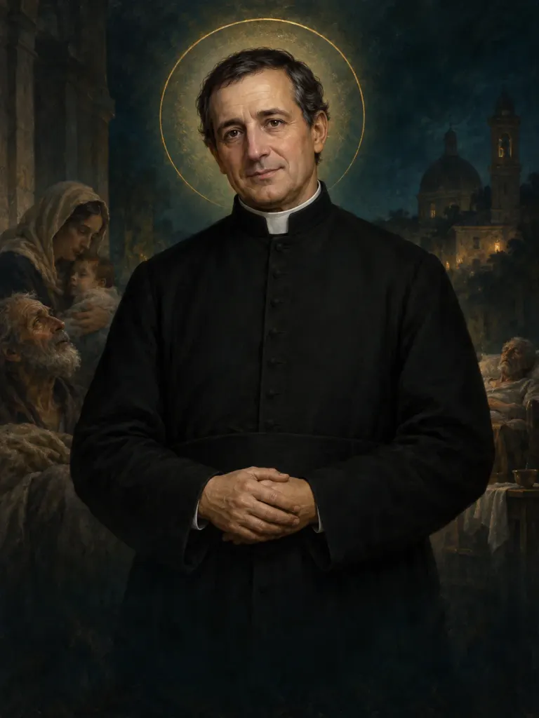AI-generated illustration of John Baptist de Rossi; imagined likeness, not a historical portrait