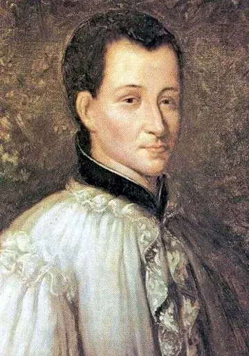 Claude La Colombière: painted portrait of a young cleric wearing a white surplice