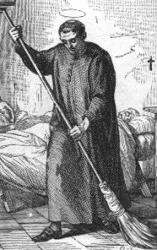 Francis Caracciolo: engraving of a robed man holding a staff