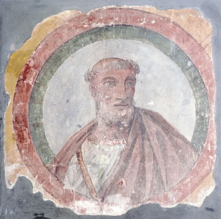 Callistus I: faded circular fresco portrait of a cleric