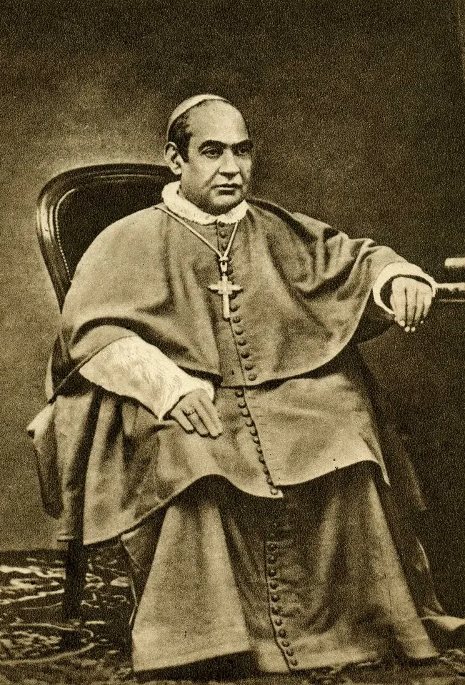 Anthony Mary Claret: sepia photograph of a seated bishop in clerical robes