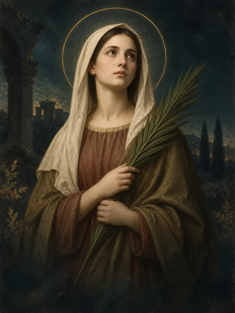 AI-generated illustration of Febronia of Nisibis; imagined likeness, not a historical portrait