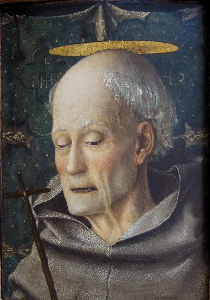 Bernardine of Siena: painting of an elderly friar with a halo