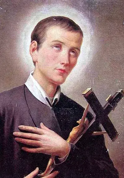 Gerard Majella: devotional portrait of a young religious brother holding a crucifix