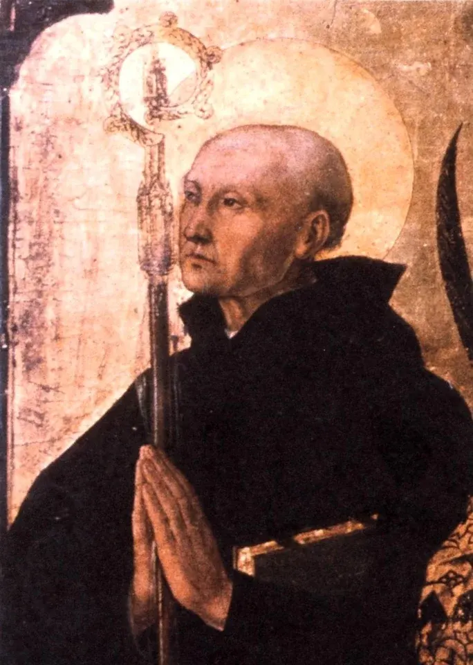 Severinus of Noricum: painting of a tonsured monk with hands joined in prayer