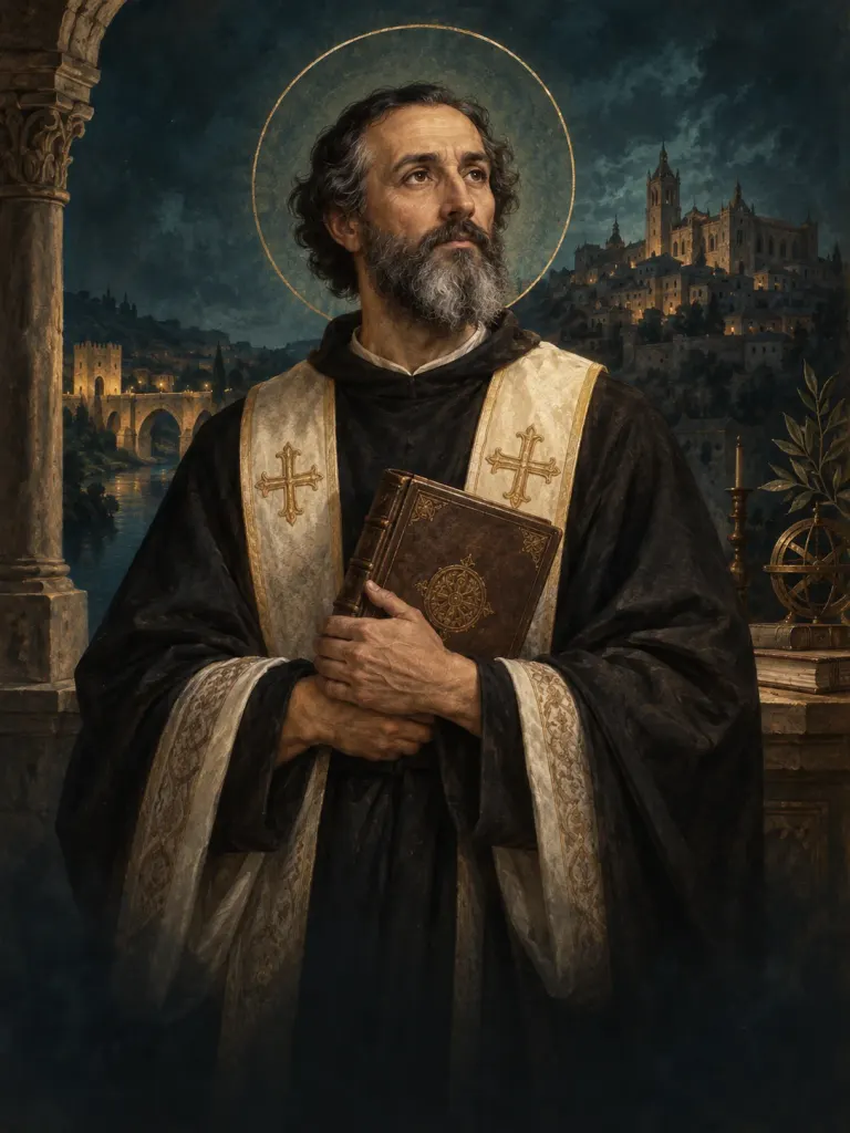AI-generated illustration of Eulogius of Córdoba; imagined likeness, not a historical portrait