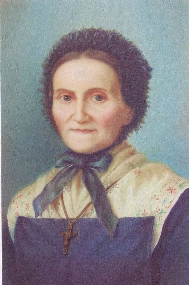 Marguerite Bays: portrait of a woman in a shawl tied at the neck