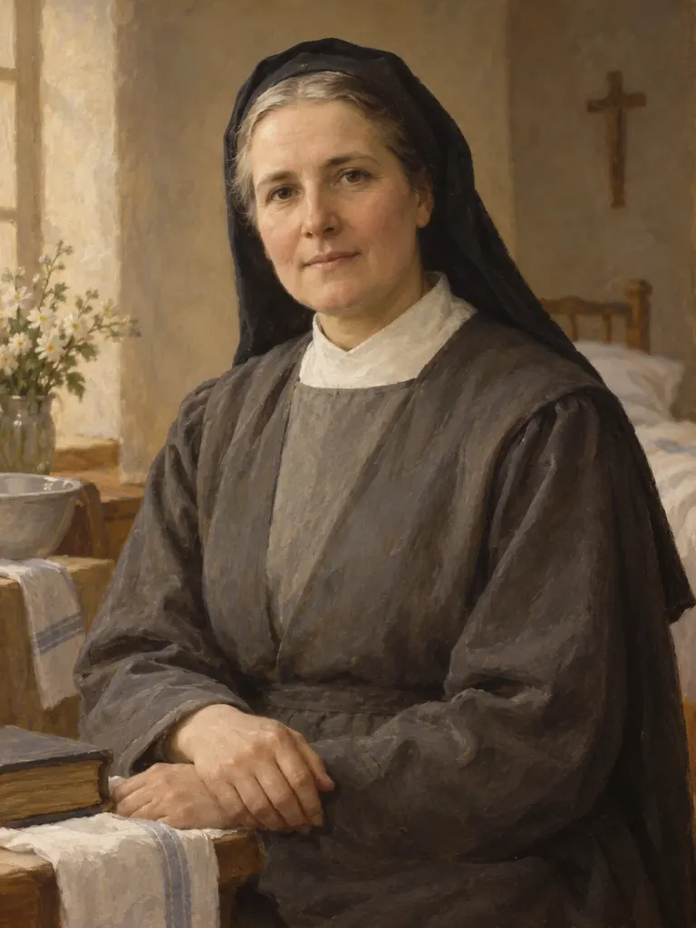 AI-generated illustration of Mary Elizabeth Hesselblad; imagined likeness, not a historical portrait