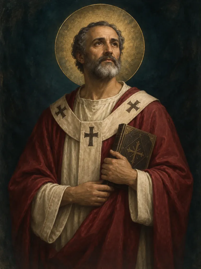 AI-generated illustration of Eleutherius, Pope; imagined likeness, not a historical portrait