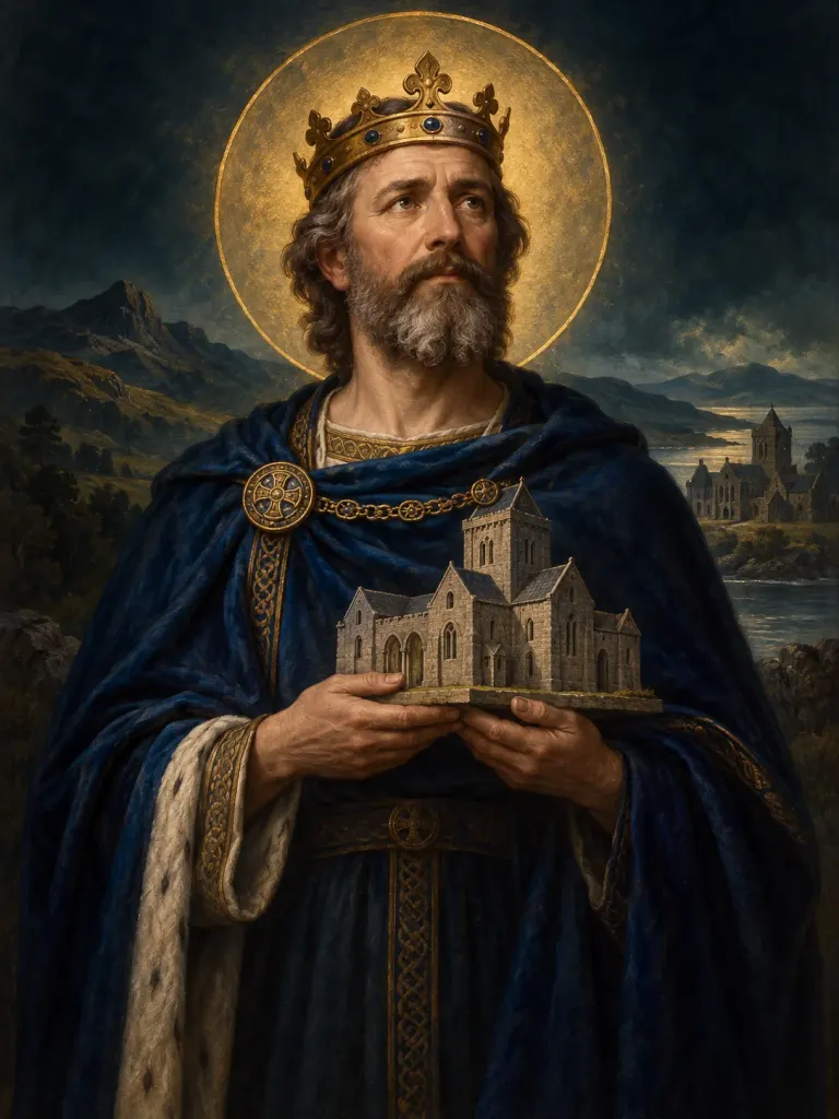 AI-generated illustration of David I of Scotland; imagined likeness, not a historical portrait