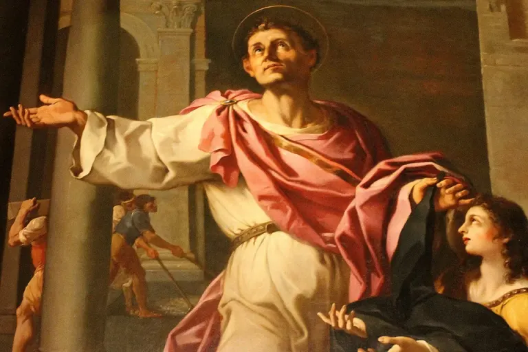 Pammachius: painting of a robed man seated with one arm extended